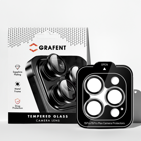 Grafent iPhone 15 Pro / 15 Pro Max Safir Lens Koruyucu - Beyaz