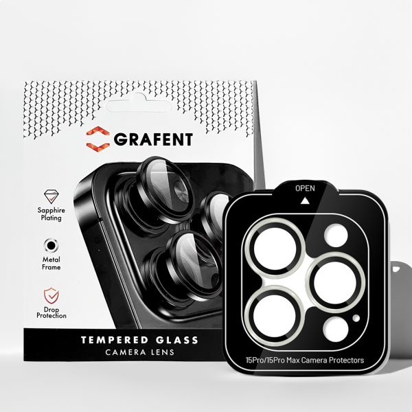 Grafent iPhone 15 Pro / 15 Pro Max Safir Lens Koruyucu - Natürel