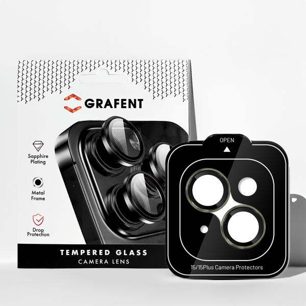 Grafent iPhone 15 / 15 Plus Safir Lens Koruyucu - Yeşil
