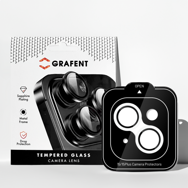 Grafent iPhone 15 / 15 Plus Safir Lens Koruyucu - Şeffaf