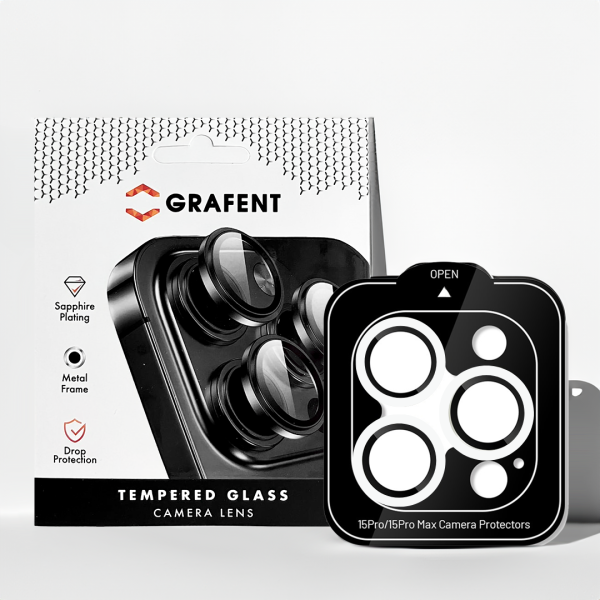 Grafent iPhone 15 Pro / 15 Pro Max Safir Lens Koruyucu - Şeffaf