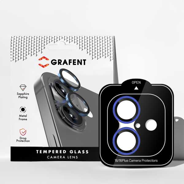 Grafent iPhone 16 / 16 Plus Safir Lens Koruyucu  - Lacivert
